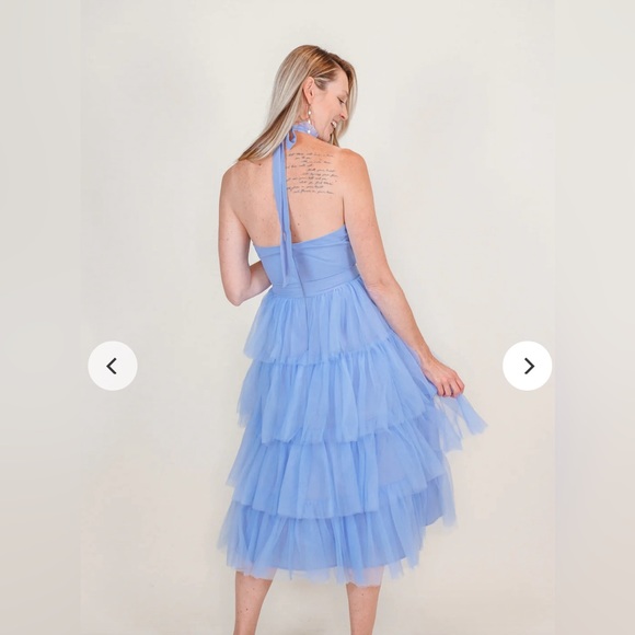 *NEW* Love Odette Lou Tulle Haltered Tiered Midi Dress - Picture 3 of 3